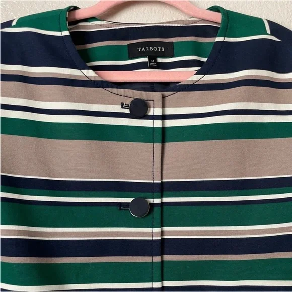 Talbots Multi-Color Striped Blazer Jacket -Size 14 - Picture 3 of 6